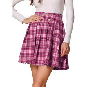 Plaid Mini Skirt for Women Pink